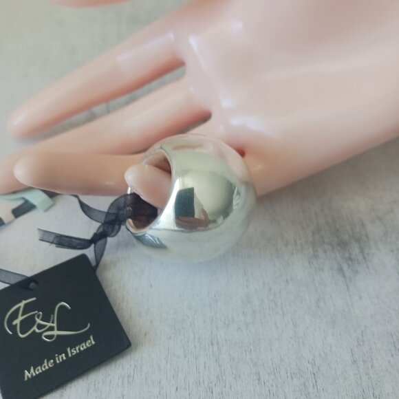 E&L Sterling Silver Bold Large Wide Electroform Statement Ring Israel Sz. 7 - Picture 8 of 16